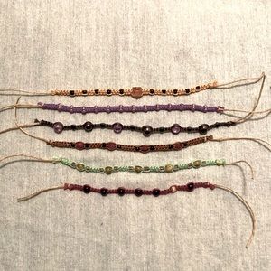 6 Tie on bracelets/anklets